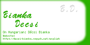bianka decsi business card
