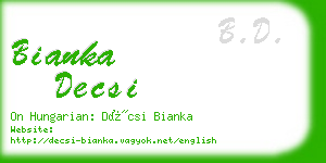 bianka decsi business card